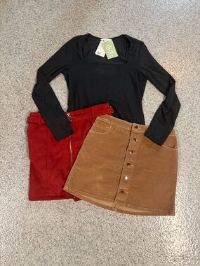 Bundle!! NWT H&M Black Top & 2 Skirts— read description for size/condition